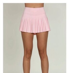 Goldhinge Blossom Pink Pleated Mini Skirt Tennis Skort L